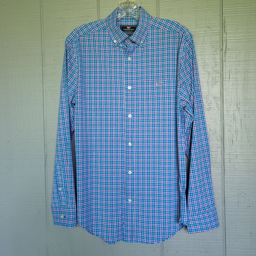 Vineyard Vines Performance Classic Fit Tucker Plaid Shirt. Size XS